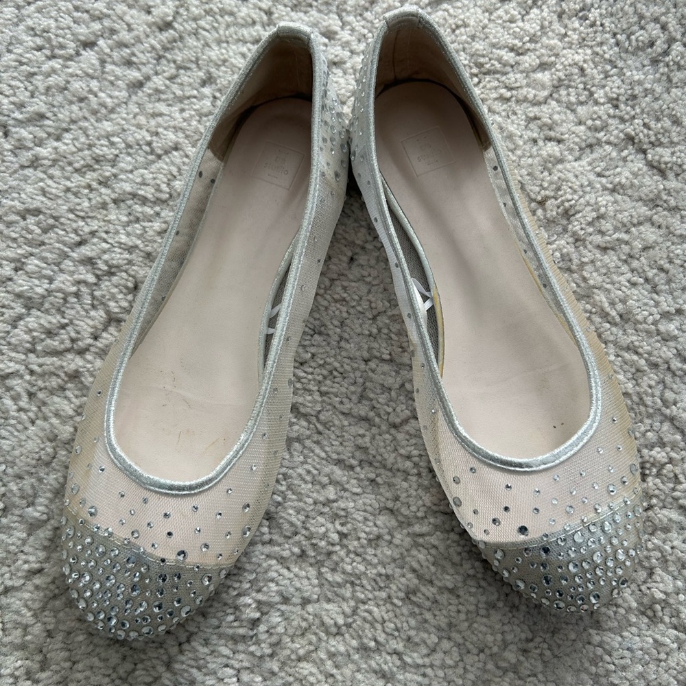 Chic Silver Studded Women's Flats